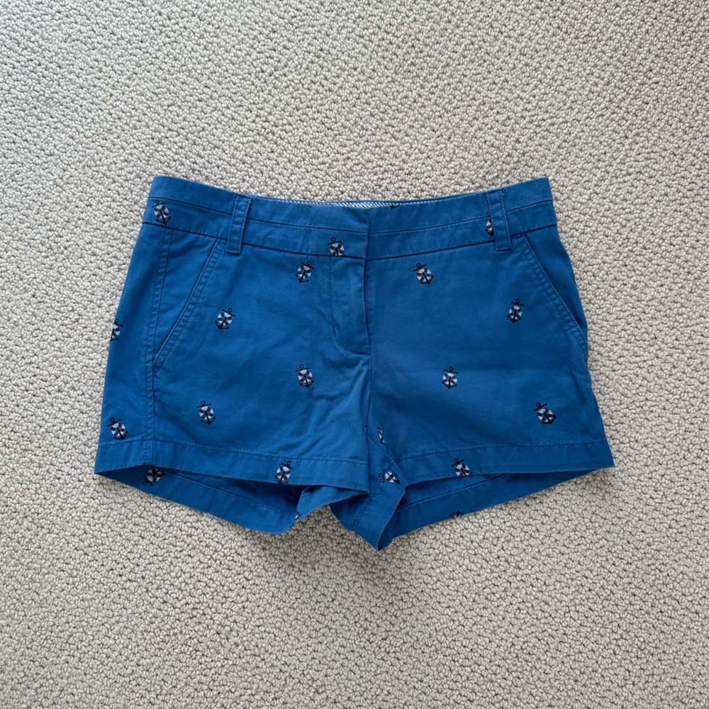 New! J.Crew Nautical Buoy Shorts Sz 2 Blue